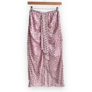 Lulus Pink Snakeskin Midi Skirt (Step Into the Wild) - Size S - NWOT